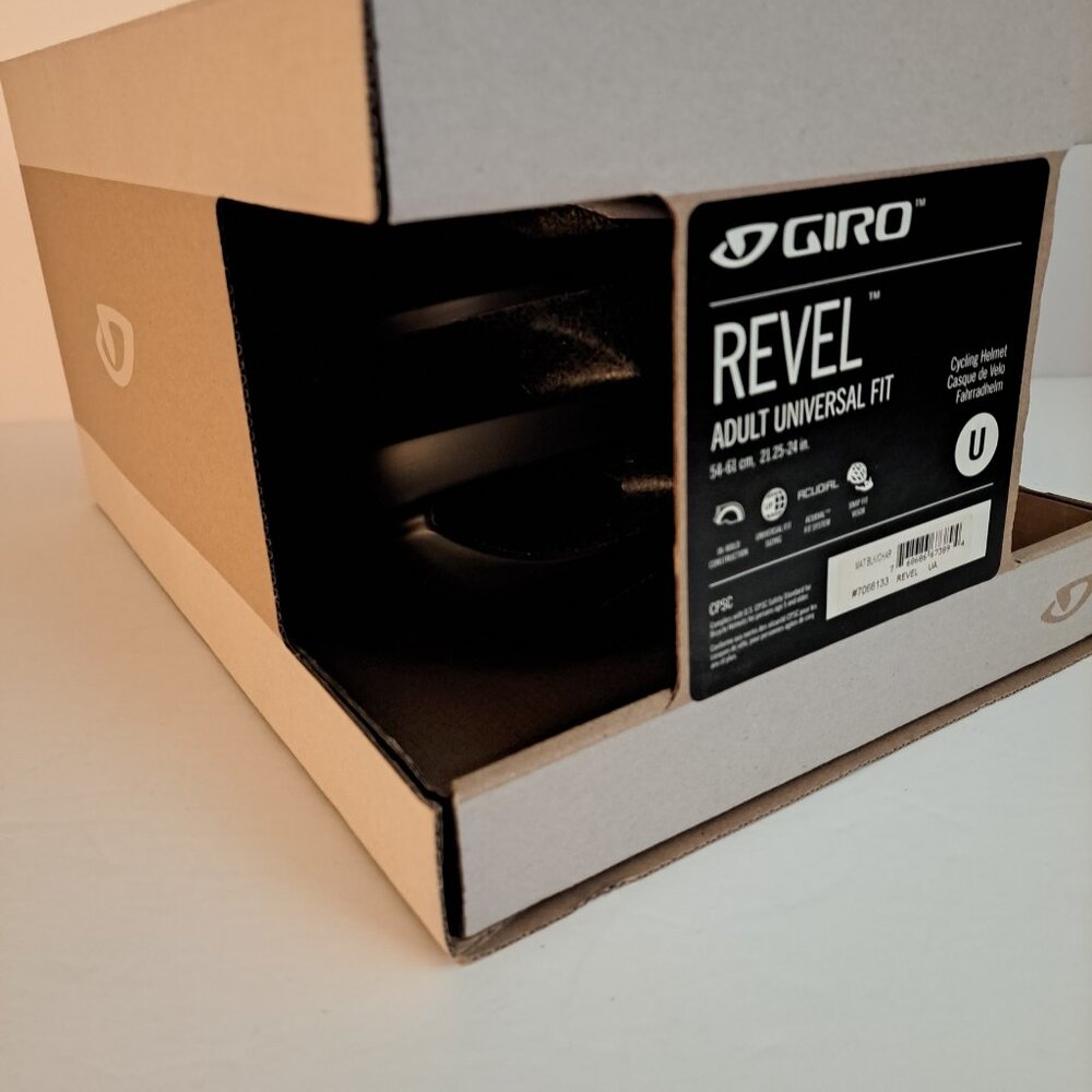 GIRO Revel Adult Universal Fit Cycling Helmet Black 21.25-24 in. - Picture 7 of 8